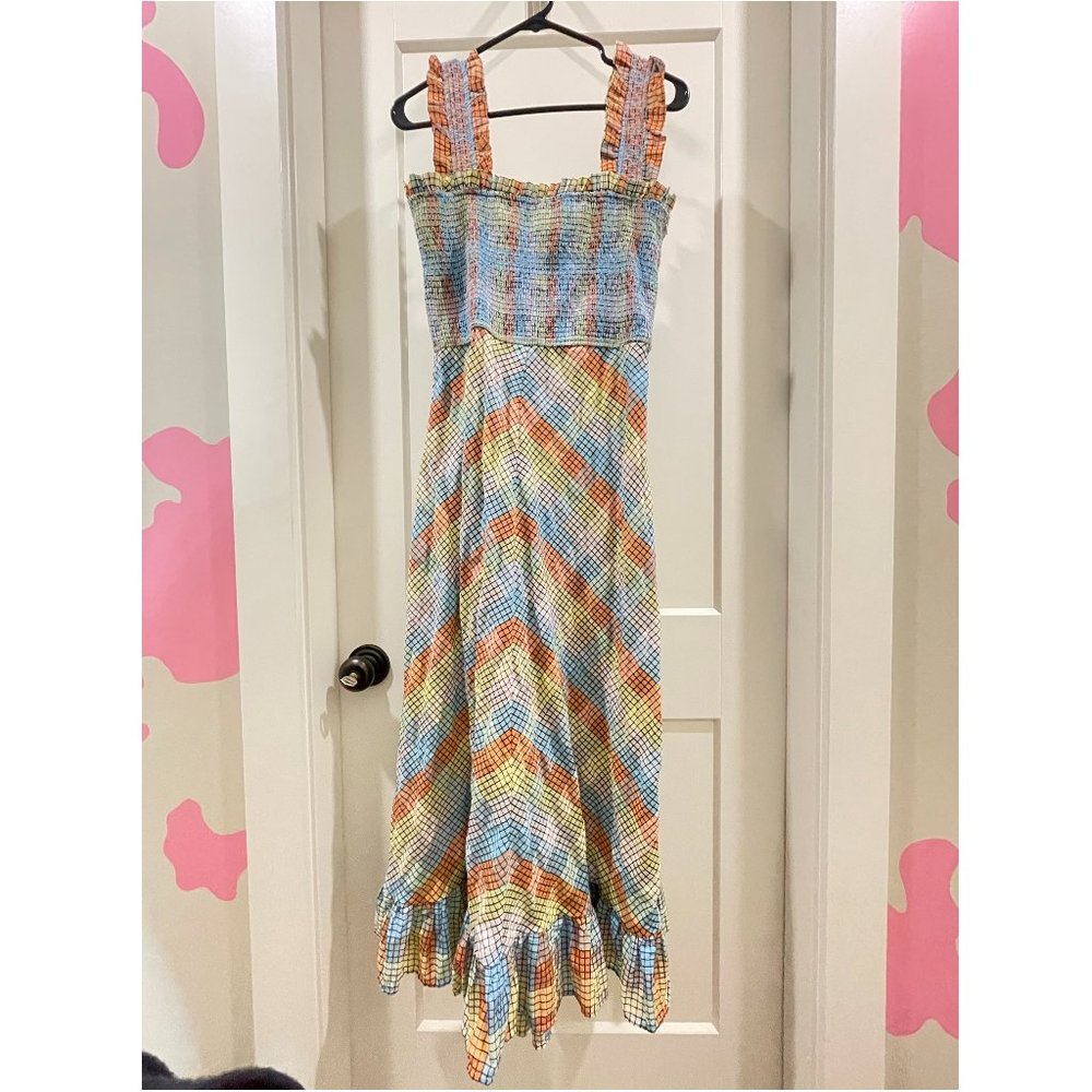Ganni Plaid Print Sleeveless Dress
